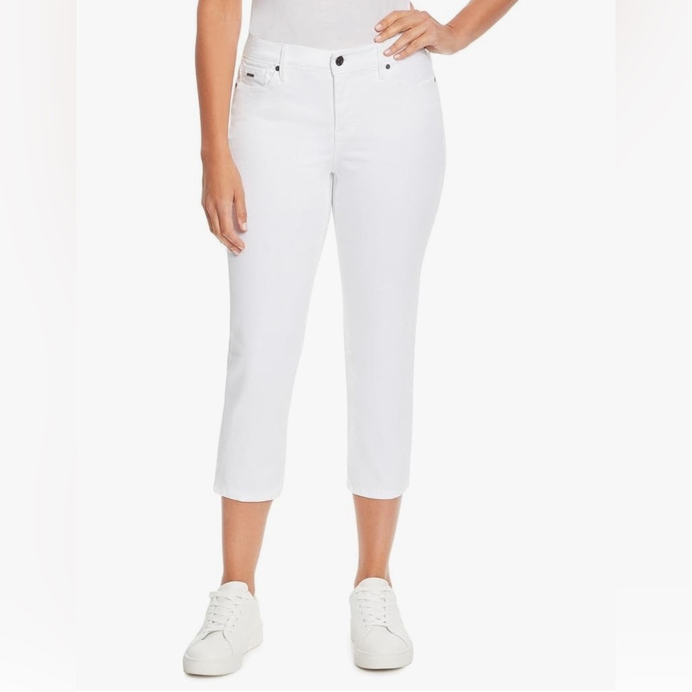 NWT- Nine West Chrystie Capri- White Ankle Cropped Jeans- SZ 10